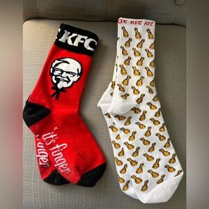 KFC Colonel Sanders & Chicken Drumstick Socks – 2 Pair Bundle –Fast Food Novelty